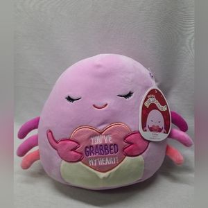 Squishmallow 8" Cailey Crab Valentine "You've Grabbed My Heart" Plush Toy NEW